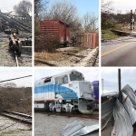 Photo collage of storm damage